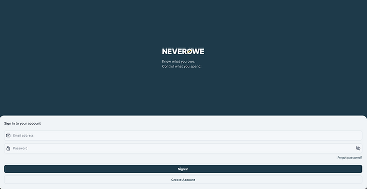NeverØwe interface preview